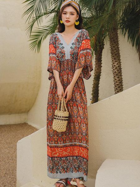 dresses jastie summer bohemian floral print dress vneck batwing sleeve retro long dress elegant holiday beach vestidos 2022 female, Black;gray
dresses jastie summer bohemian floral print dress vneck batwing sleeve retro long dress elegant holiday beach vestidos 2022 female, Black;gray