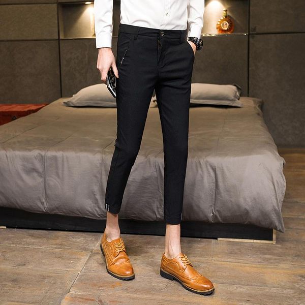 pants fashion 2021 summer men pants slim fit casual solid business work pant men ankle length thin mens dress trousers 3colors 2833, Black
pants fashion 2021 summer men pants slim fit casual solid business work pant men ankle length thin mens dress trousers 3colors 2833, Black