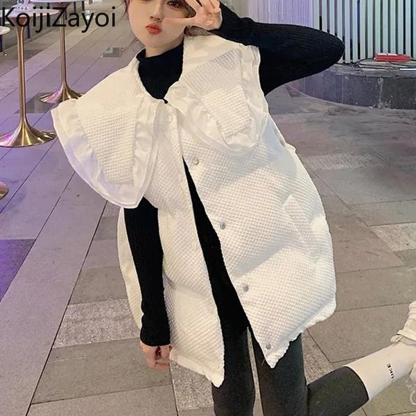 vests koijizayoi women winter cotton padded puffer vest new fashion solid warm vest buttons turndown collar sleeveless loose outwear, Black;white
vests koijizayoi women winter cotton padded puffer vest new fashion solid warm vest buttons turndown collar sleeveless loose outwear, Black;white