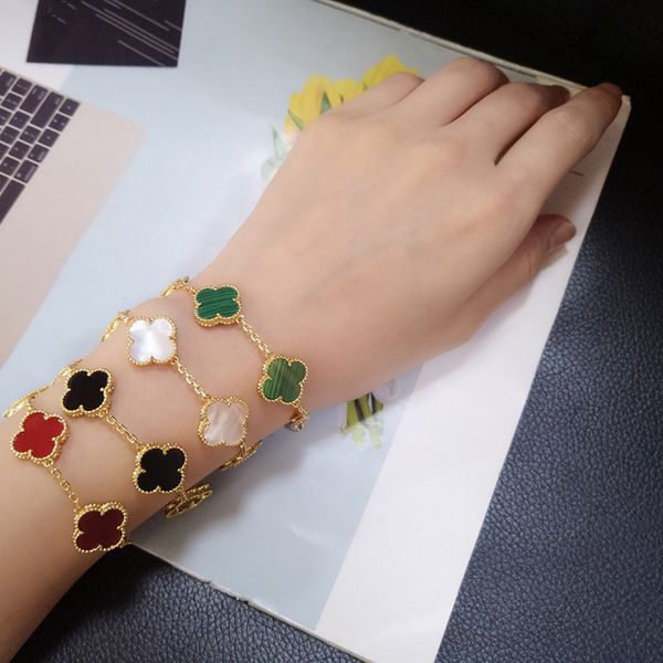With Box Kids Accessories Dupe Designer Jewelry 18k Gold Plated Clover Bracelet Women Fashion Designer Bracelets Girls Wedding Jewelry Popular Brands, 6 - black+silver
With Box Kids Accessories Dupe Designer Jewelry 18k Gold Plated Clover Bracelet Women Fashion Designer Bracelets Girls Wedding Jewelry Popular Brands, 6 - black+silver