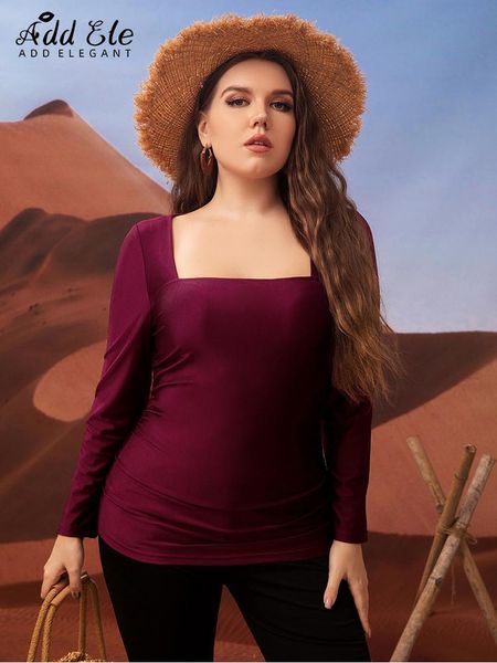 t-shirt add elegant plus size 2022 autumn women's long sleeve midi t shirt square collar solid casual female sweet office lady b857, Black
t-shirt add elegant plus size 2022 autumn women's long sleeve midi t shirt square collar solid casual female sweet office lady b857, Black