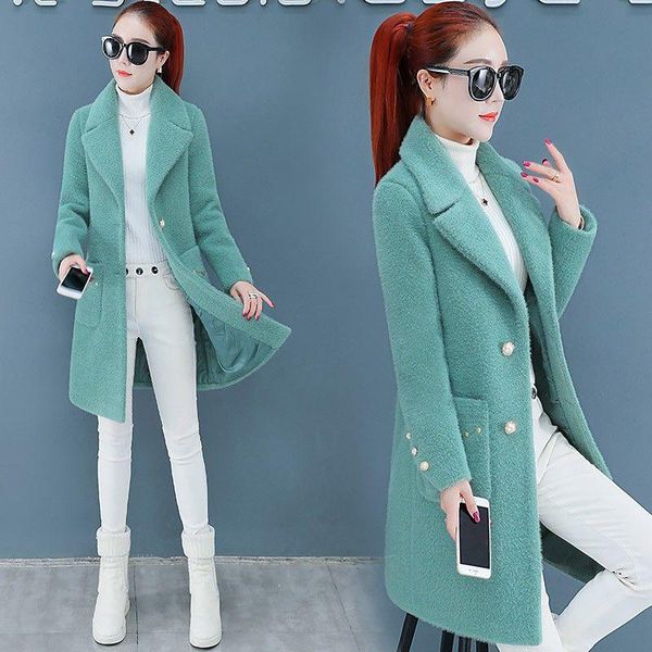 fur new women's mink fleece woolen coat female winter jacket thicken keep warm wool coats woolen overcoat women outerwear r893, Black
fur new women's mink fleece woolen coat female winter jacket thicken keep warm wool coats woolen overcoat women outerwear r893, Black