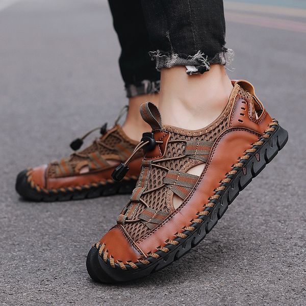 sandals summer mens outdoor nonslip beach handmade genuine leather shoes fashion men sneakers 230421, Black
sandals summer mens outdoor nonslip beach handmade genuine leather shoes fashion men sneakers 230421, Black