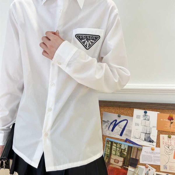 36% off family early spring new fashion embroidery water diamond triangle design simple and versatile slim shirt top, White
36% off family early spring new fashion embroidery water diamond triangle design simple and versatile slim shirt top, White
