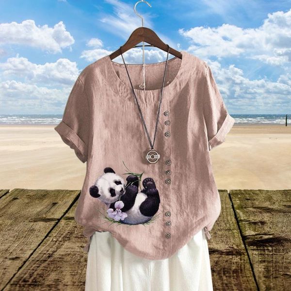 t-shirt women's new loose o neck linen summer fashion panda graphic print t shirts ladies plus size short sleeve, White
t-shirt women's new loose o neck linen summer fashion panda graphic print t shirts ladies plus size short sleeve, White