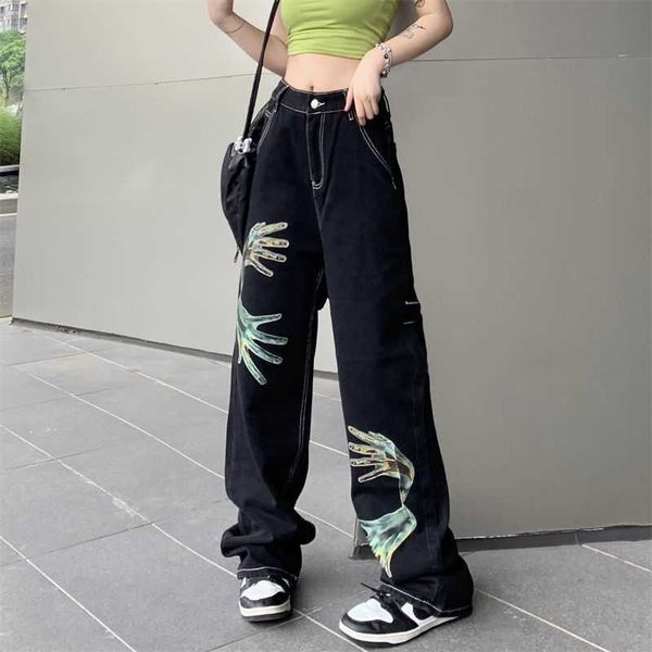 men's pants ootd american retro pants phantom palm print jeans men and women streetwear y2k ins tide high street straight harajuku trou, Black
men's pants ootd american retro pants phantom palm print jeans men and women streetwear y2k ins tide high street straight harajuku trou, Black