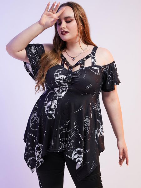 t-shirt rosegal gothic handkerchief tee sweetheart neck cold shoulder harness skull print cutout summer new women's clothes 4xl, White
t-shirt rosegal gothic handkerchief tee sweetheart neck cold shoulder harness skull print cutout summer new women's clothes 4xl, White