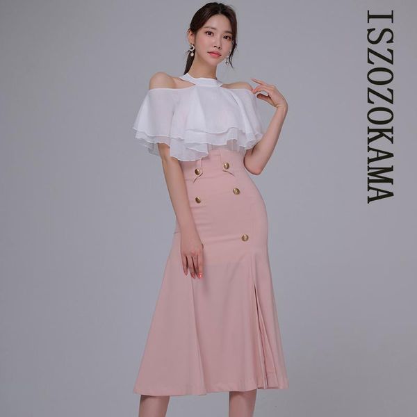 dress iszozokama off the shoulder 2 piece dress suit korean ladies summer ruffle sleeveless pink skirt office dress for women, White
dress iszozokama off the shoulder 2 piece dress suit korean ladies summer ruffle sleeveless pink skirt office dress for women, White