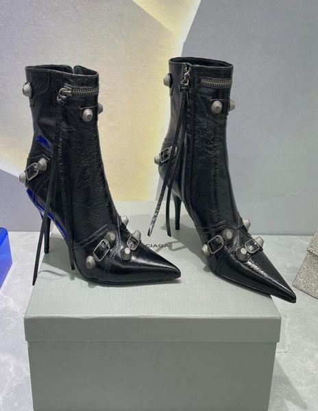 boots stiletto ankle boots stud buckle embellished quality shoes designers 9cm high heeled boot1978778, Black
boots stiletto ankle boots stud buckle embellished quality shoes designers 9cm high heeled boot1978778, Black