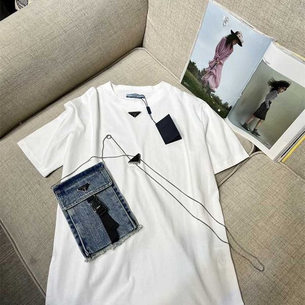 26% off clothing designer quality family spring/summer new chest triangle embellishment loose and simple short sleeve t-shirt paired with de, White
26% off clothing designer quality family spring/summer new chest triangle embellishment loose and simple short sleeve t-shirt paired with de, White