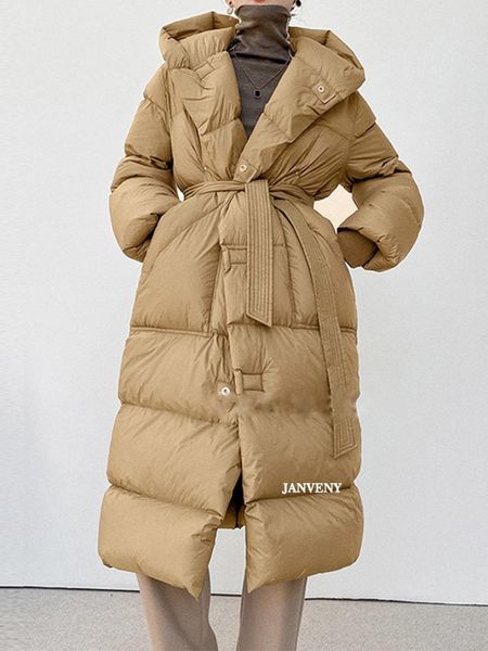parkas janveny 2022 new oversized hooded winter puffer jacket women solid thick warm sashes tie up white duck down over the knee coat, Black
parkas janveny 2022 new oversized hooded winter puffer jacket women solid thick warm sashes tie up white duck down over the knee coat, Black