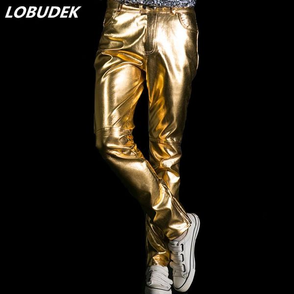 pants gold silvery pu leather pants tide male stage costume men punk rock singer performance outfit fashion slim long pants trousers, Black
pants gold silvery pu leather pants tide male stage costume men punk rock singer performance outfit fashion slim long pants trousers, Black