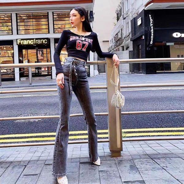 jeans jeans women's new internet celebrities tide ins retro jeans korean version boots pants microflare black high waist pants f1578, Blue
jeans jeans women's new internet celebrities tide ins retro jeans korean version boots pants microflare black high waist pants f1578, Blue