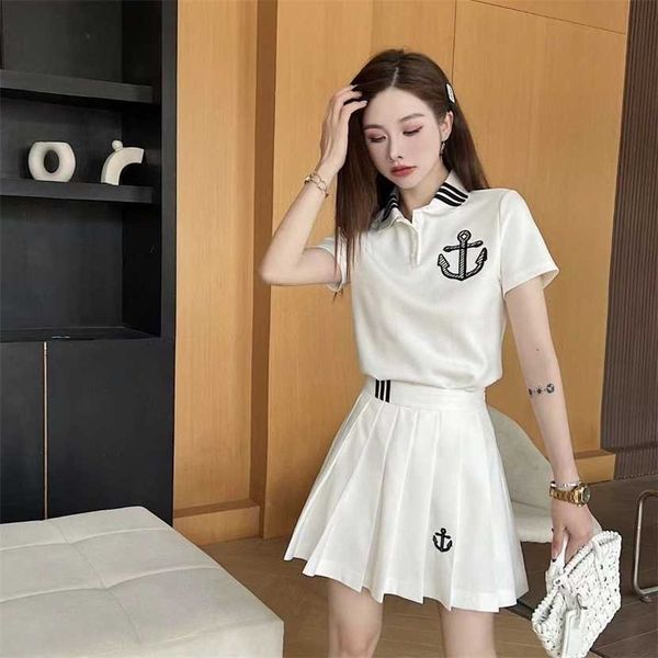 26% off clothing designer quality tb tom two piece women's spring/summer new line anchor embroidery stripe panel polo neck short sleeve, White
26% off clothing designer quality tb tom two piece women's spring/summer new line anchor embroidery stripe panel polo neck short sleeve, White