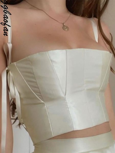 t-shirt ggbaofan summer bow straps strapless lace up corset crop women sleeveless backless elegant streetwear clothes, White
t-shirt ggbaofan summer bow straps strapless lace up corset crop women sleeveless backless elegant streetwear clothes, White