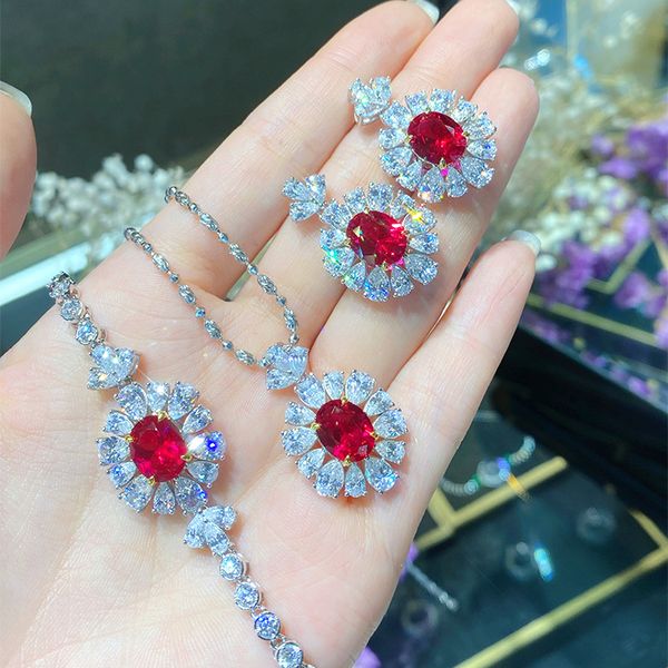 flower ruby diamond promise jewelry set 925 sterling silver bijou wedding earrings bracelet necklace for women bridal jewelry, Slivery;golden
flower ruby diamond promise jewelry set 925 sterling silver bijou wedding earrings bracelet necklace for women bridal jewelry, Slivery;golden