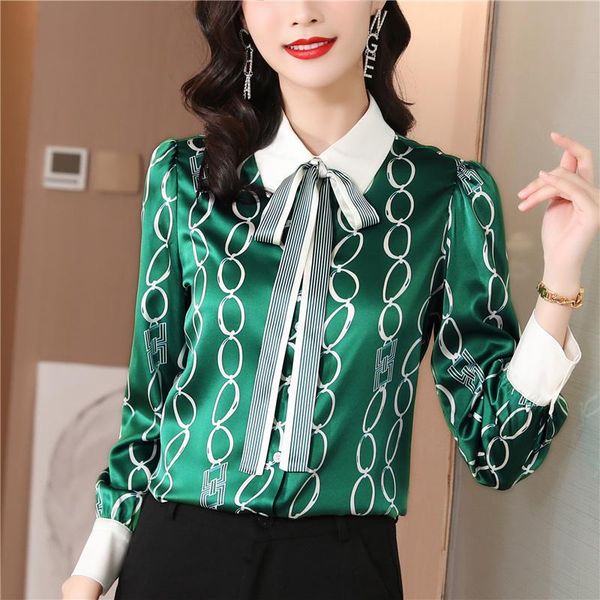 shirts chic striped bow chain silk shirts women satin blouse spring autumn long sleeve lapel office ladies work shirt clothes, White
shirts chic striped bow chain silk shirts women satin blouse spring autumn long sleeve lapel office ladies work shirt clothes, White