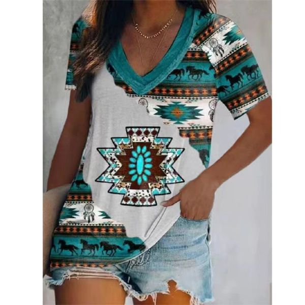 women's t-shirt vintage t-shirt tribal print harajuku clothing v-neck oversized short sleeve tees female plaid graphic pullover blouse, White
women's t-shirt vintage t-shirt tribal print harajuku clothing v-neck oversized short sleeve tees female plaid graphic pullover blouse, White
