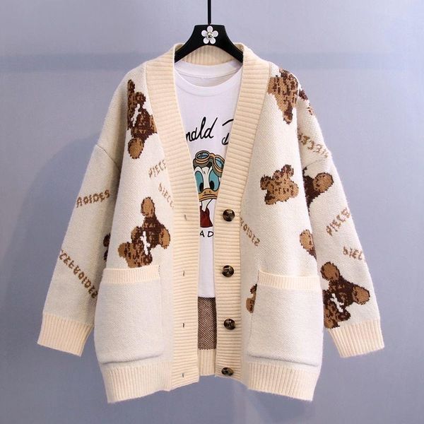 sweaters large size female lazy new knitted cardigan sweater jacket women's 2021 autumn and winter new korean women loose trend ins hot, White;black
sweaters large size female lazy new knitted cardigan sweater jacket women's 2021 autumn and winter new korean women loose trend ins hot, White;black
