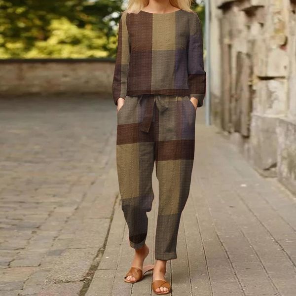 pants zanzea women vintage autumn pant sets 2pcs casual plaid checked long trousers loose suits oversized long sleeve matching sets, White
pants zanzea women vintage autumn pant sets 2pcs casual plaid checked long trousers loose suits oversized long sleeve matching sets, White