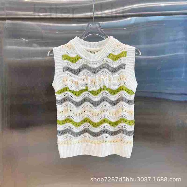 women's knits & tees designer 23ss new small fresh contrast wave stripe hollow out tank 3d letter towel embroidery versatile vw2d, White
women's knits & tees designer 23ss new small fresh contrast wave stripe hollow out tank 3d letter towel embroidery versatile vw2d, White