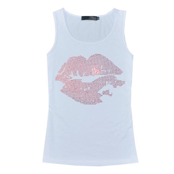 tanks summer fitness tank rhinestons lip print t shirt women shirts vest cotton cropped sleeveless oneck ladies slim clothes, Black;white
tanks summer fitness tank rhinestons lip print t shirt women shirts vest cotton cropped sleeveless oneck ladies slim clothes, Black;white
