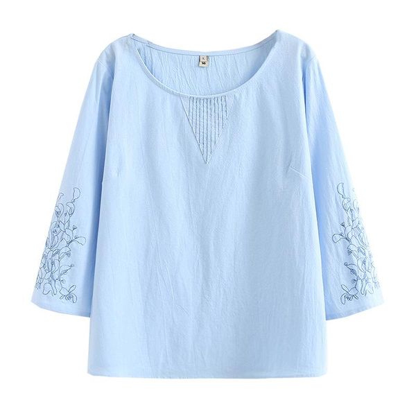 t-shirt spring 2021 women blouses plus size fashion casual clothes female middle aged washed cotton embroidery blusas xl/4xl, Black
t-shirt spring 2021 women blouses plus size fashion casual clothes female middle aged washed cotton embroidery blusas xl/4xl, Black