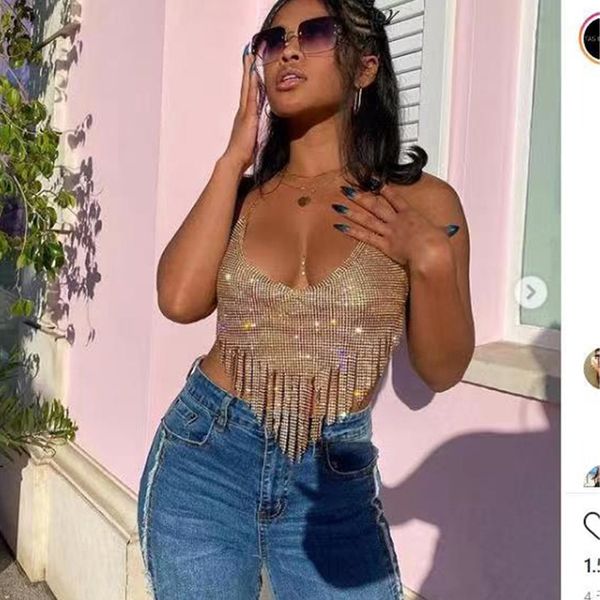 women's tanks camis crystals metal with tassels tank camisole glitter s crop birthday party wear 230422, White
women's tanks camis crystals metal with tassels tank camisole glitter s crop birthday party wear 230422, White
