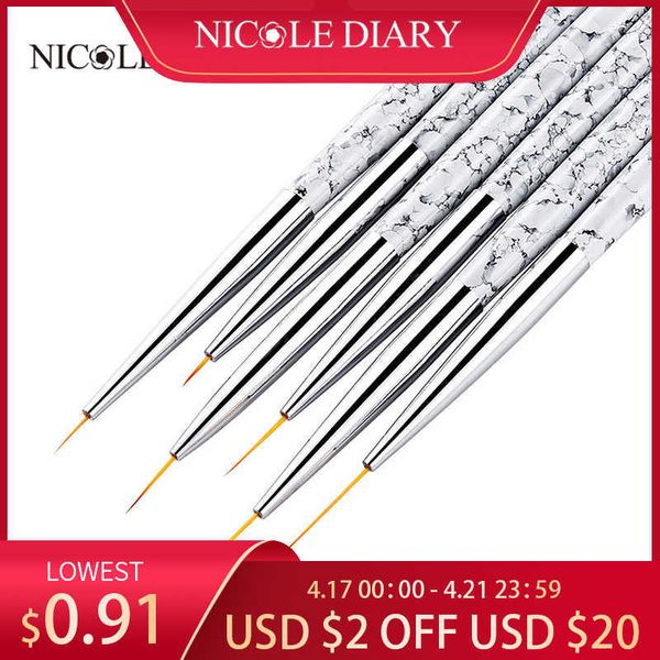dotting tools 579mm 111520mm nail brush acrylic french stripe line painting drawing flower pen gel uv polish marble handle manicure tools j2, Silver
dotting tools 579mm 111520mm nail brush acrylic french stripe line painting drawing flower pen gel uv polish marble handle manicure tools j2, Silver