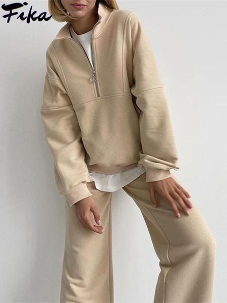 pants 2022 women new autumn winter casual solid long sleeve zip high waist wide leg trousers two pieces set oversized tracksuits, White
pants 2022 women new autumn winter casual solid long sleeve zip high waist wide leg trousers two pieces set oversized tracksuits, White
