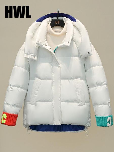 leather longsleeve fullzip waterresistant hooded puffer jacket winter cotton padded parka women letter embroidery outwear coat, Black
leather longsleeve fullzip waterresistant hooded puffer jacket winter cotton padded parka women letter embroidery outwear coat, Black