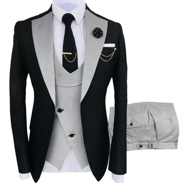 blazers slim fit men suits wedding suit for man groomsmen fashion tuxedo 3 peice set jacket trousers vest party stage costume homme, White;black
blazers slim fit men suits wedding suit for man groomsmen fashion tuxedo 3 peice set jacket trousers vest party stage costume homme, White;black