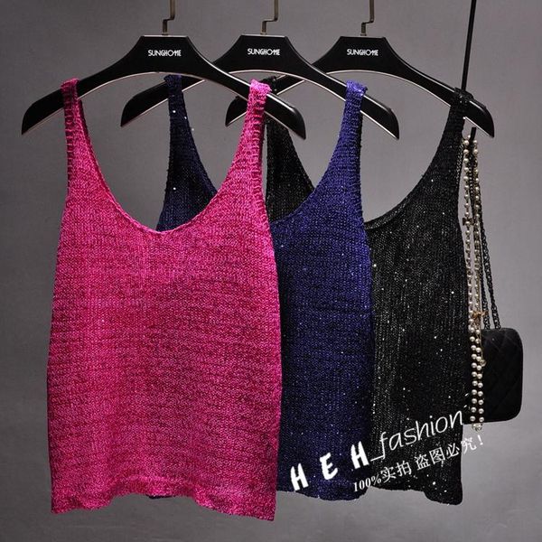 tanks cakucool sequins v neck knit tank camis slim basic all match camisole korea solid pink sleeveless shirt summer clothes, Black;white
tanks cakucool sequins v neck knit tank camis slim basic all match camisole korea solid pink sleeveless shirt summer clothes, Black;white