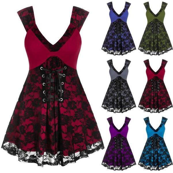 tanks gothic tank women sleeveless solid color lace up layered tunic vest summer casual vneck lace ladies tank 2022, Black;white
tanks gothic tank women sleeveless solid color lace up layered tunic vest summer casual vneck lace ladies tank 2022, Black;white