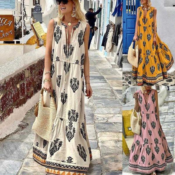 womens clothing summer elegance dress sleeveless mid length bohemian printed, Black;gray
womens clothing summer elegance dress sleeveless mid length bohemian printed, Black;gray
