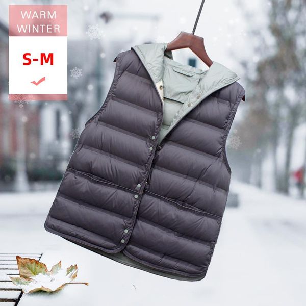 parkas fashion women short white duck down vest with hood female ultra light loose sleeveless coat big size soft warm solid wasitcoat, Black
parkas fashion women short white duck down vest with hood female ultra light loose sleeveless coat big size soft warm solid wasitcoat, Black