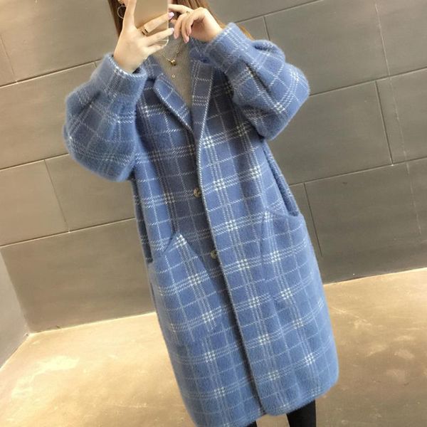 fur plaid jacket loose knit suit collar coat medium woolen coat women's clothing fall clothes for women warm thicken, Black
fur plaid jacket loose knit suit collar coat medium woolen coat women's clothing fall clothes for women warm thicken, Black