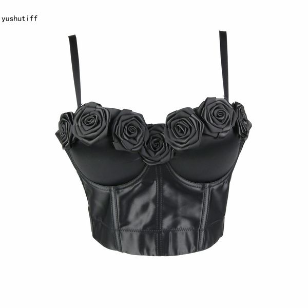 t-shirt fashion crop with builtin bra women female flowers satin corset party club night out push up bustiers, White
t-shirt fashion crop with builtin bra women female flowers satin corset party club night out push up bustiers, White