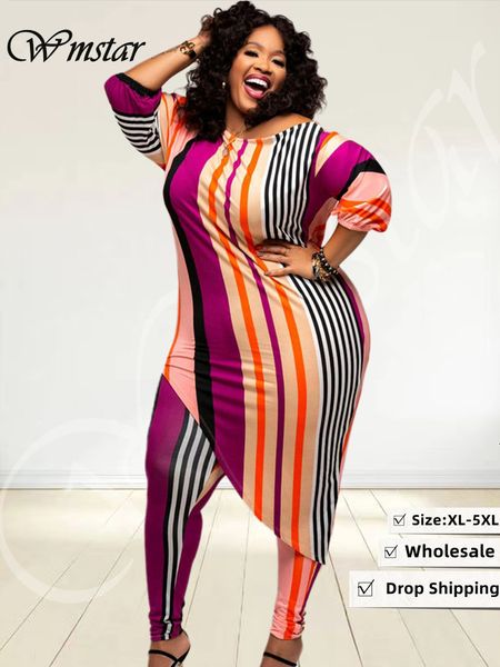 plus size dresses wmstar size two piece outfit fall clothing striped irregular hem leggings matching set wholesale drop 230421, Black
plus size dresses wmstar size two piece outfit fall clothing striped irregular hem leggings matching set wholesale drop 230421, Black