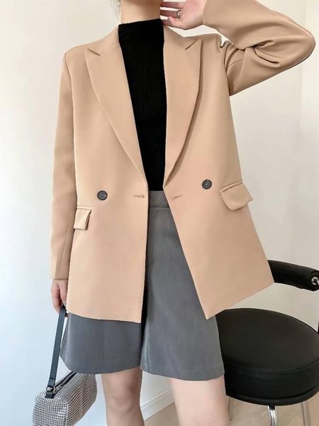 pants women double breasted blazer chic office lady coat vintage long sleeve pockets female outerwear stylish, White
pants women double breasted blazer chic office lady coat vintage long sleeve pockets female outerwear stylish, White