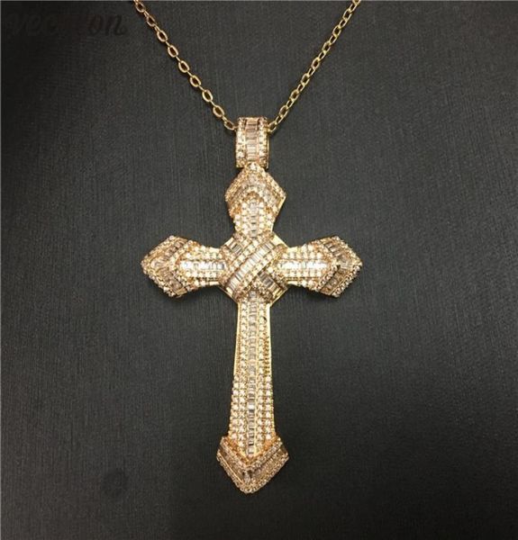 vecalon fashion big cross pendant gold color 925 sterling silver diamond party wedding pendants with necklace for women men jewelr5865649
vecalon fashion big cross pendant gold color 925 sterling silver diamond party wedding pendants with necklace for women men jewelr5865649