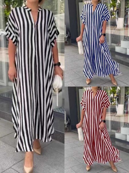 womens fashion side dresses slit striped cardigan short sleeve dress, Black;gray
womens fashion side dresses slit striped cardigan short sleeve dress, Black;gray