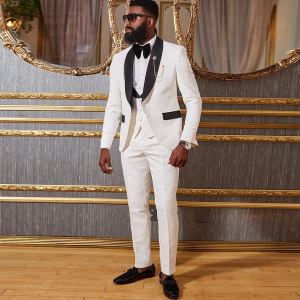 blazers wedding suits for men groom tuxedo 2022 latest design formal elegant 3 pieces floral men suit tailor made slim fit groomsmen, White;black
blazers wedding suits for men groom tuxedo 2022 latest design formal elegant 3 pieces floral men suit tailor made slim fit groomsmen, White;black