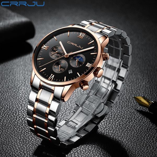 2020 crrju men stainless steel quartz watch waterproof timing luminous calendar mens watches brand luxury watch relogio mascul300o, Slivery;brown
2020 crrju men stainless steel quartz watch waterproof timing luminous calendar mens watches brand luxury watch relogio mascul300o, Slivery;brown