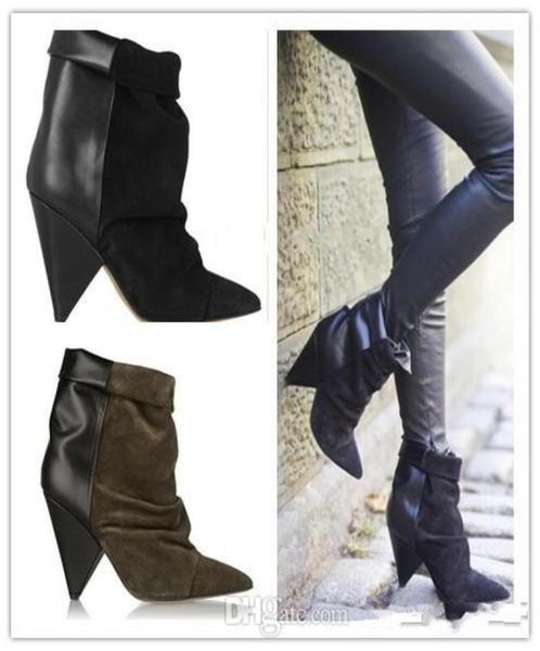 is marant spike heel boots women genuine leather pointy toe ankle suede andrew wedge booties9256903, Black
is marant spike heel boots women genuine leather pointy toe ankle suede andrew wedge booties9256903, Black