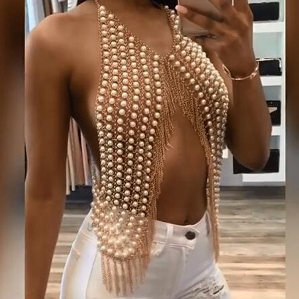 women's tanks camis akyzo pearl crop metal chain tassel nightclub dance wear party burning outfits tank 230422, White
women's tanks camis akyzo pearl crop metal chain tassel nightclub dance wear party burning outfits tank 230422, White