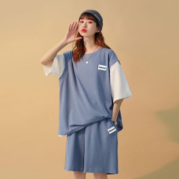 dress summer false two matching sets for women short sleeve casual clothing suit fashion female solid straight sportswear outfits, White
dress summer false two matching sets for women short sleeve casual clothing suit fashion female solid straight sportswear outfits, White