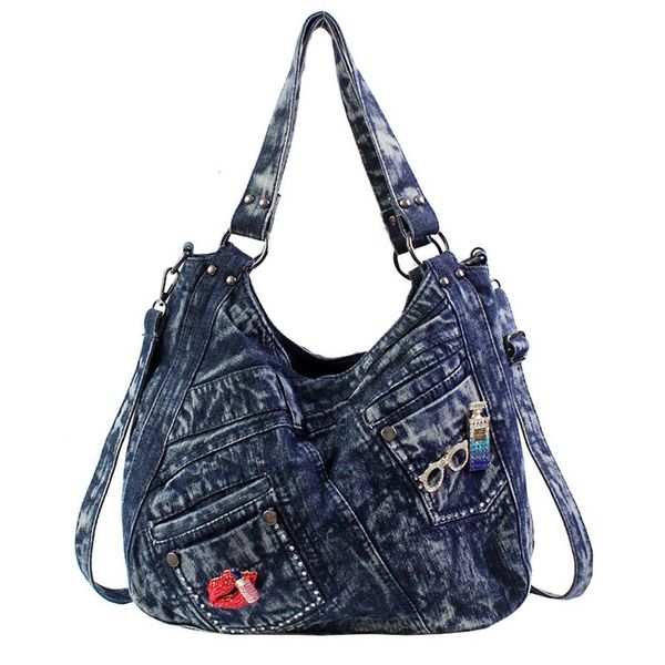 2021 washable denim women's bag personalized one shoulder messenger bag leisure retro fashion canvas rivet large capacity bag2148, Black;red
2021 washable denim women's bag personalized one shoulder messenger bag leisure retro fashion canvas rivet large capacity bag2148, Black;red