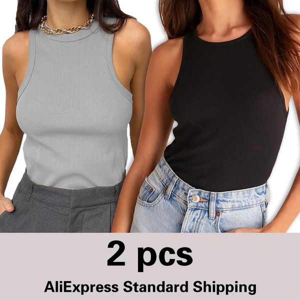 camis two piece solid color basic ribbed crop tank women summer y2k vintage sleeveless camis girls streetwear green soft tees top, White 
camis two piece solid color basic ribbed crop tank women summer y2k vintage sleeveless camis girls streetwear green soft tees top, White