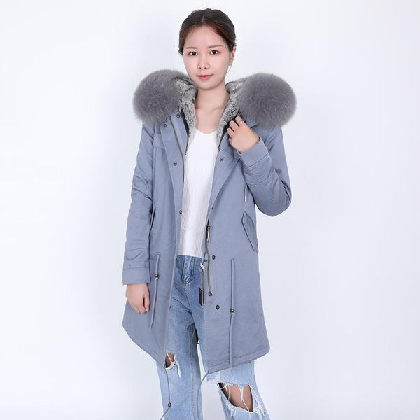 fur maomaokong winter women's coat real rabbit fur lining fox fur collar long gray women's parka coat winter outdoor coat, Black
fur maomaokong winter women's coat real rabbit fur lining fox fur collar long gray women's parka coat winter outdoor coat, Black